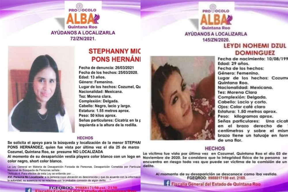 Sin avances en la búsqueda de las mujeres desaparecidas en Cozumel