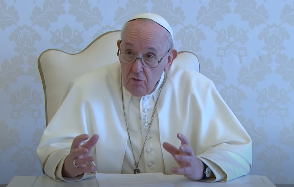 Papa Francisco durante su mensaje en video