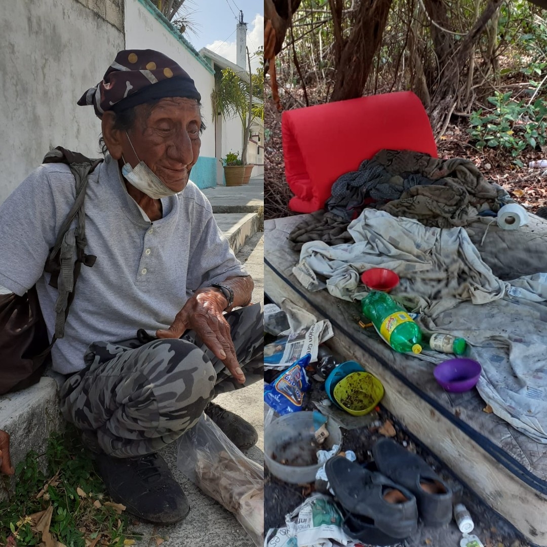 Don Luis: Soledad y abandono, la vida del abuelito que sobrevive en un lote baldío de Cozumel