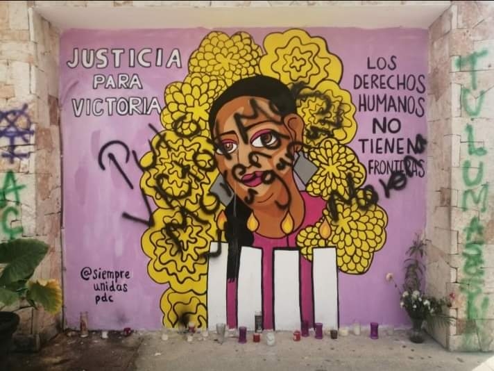 Vandalizan mural dedicado a Victoria Salazar, mujer asesinada en Tulum
