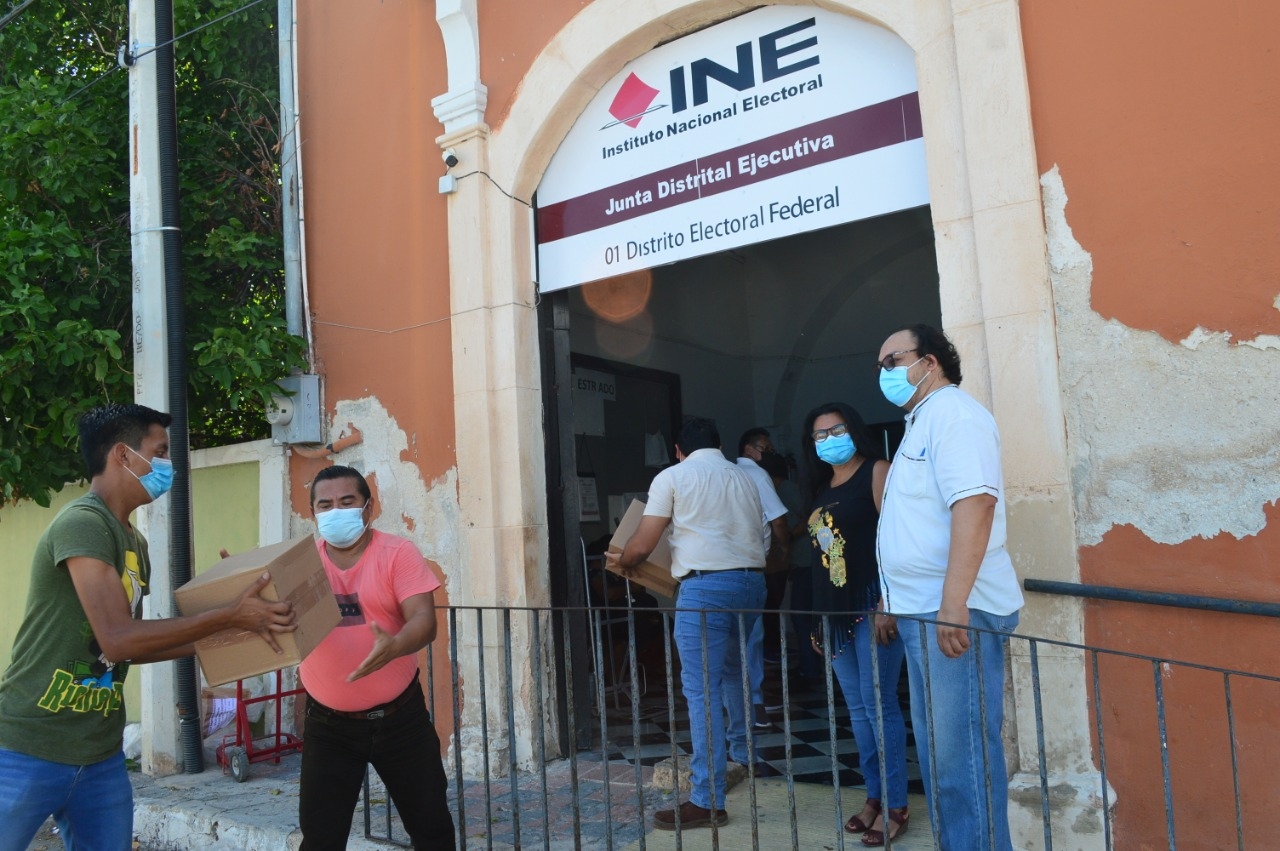 Elecciones Campeche: INE recibe material sanitario para la jornada electoral