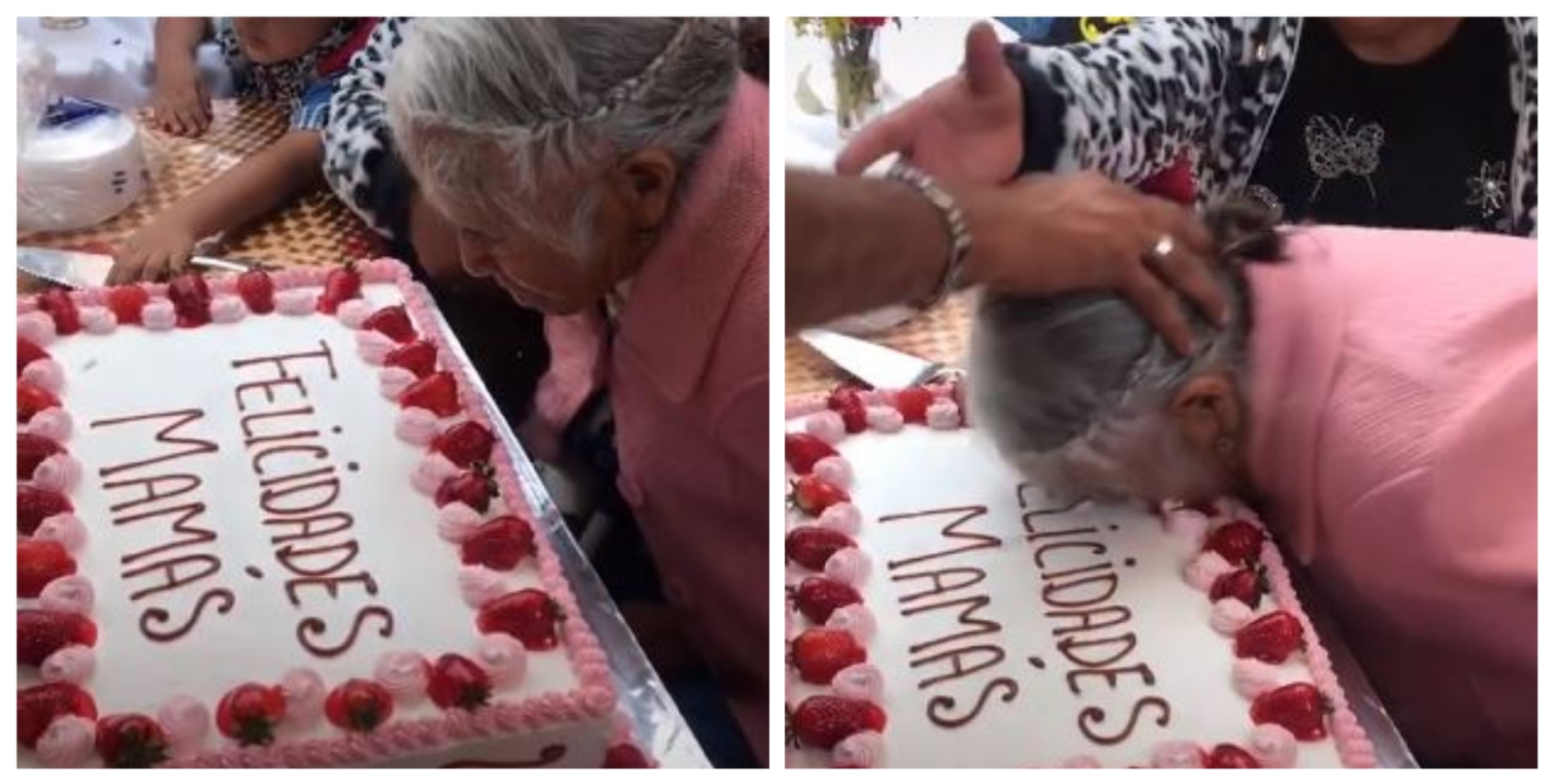 Con tremendo pastelazo, celebran a abuelita en el Día de las Madres: VIDEO