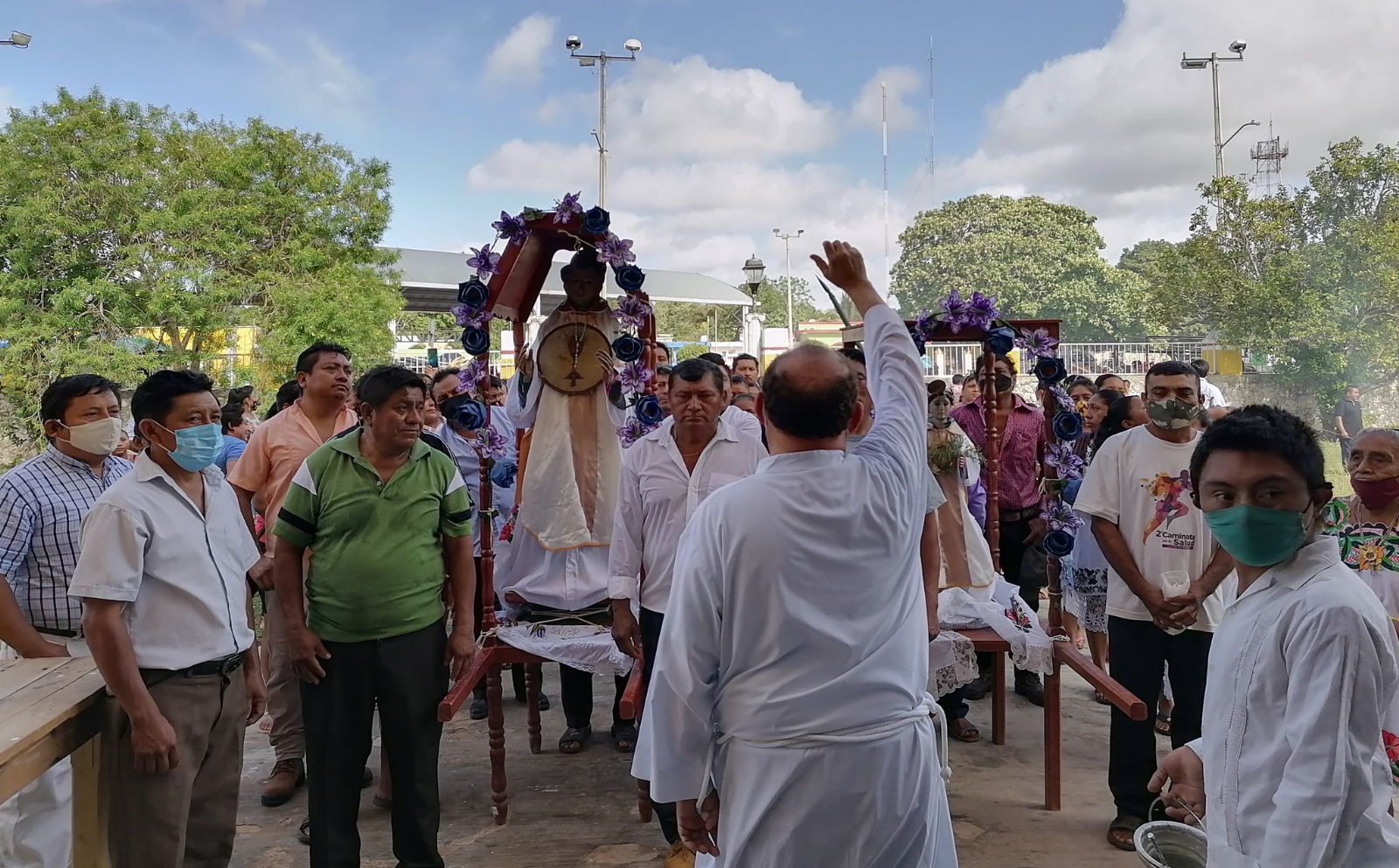 Celebran a San Bernardino de Siena en Tahdziú, Yucatán, a pesar del COVID-19