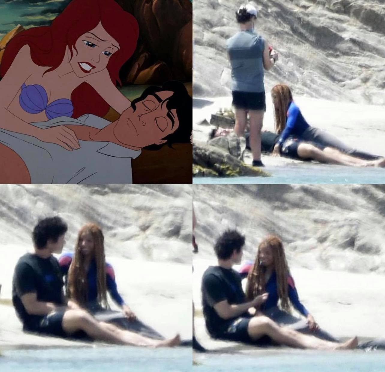 La Sirenita: Filtran imágenes de Halle Bailey como Ariel en playa de Italia