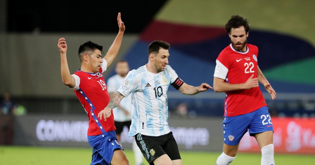 Messi durante el partido contra Chile