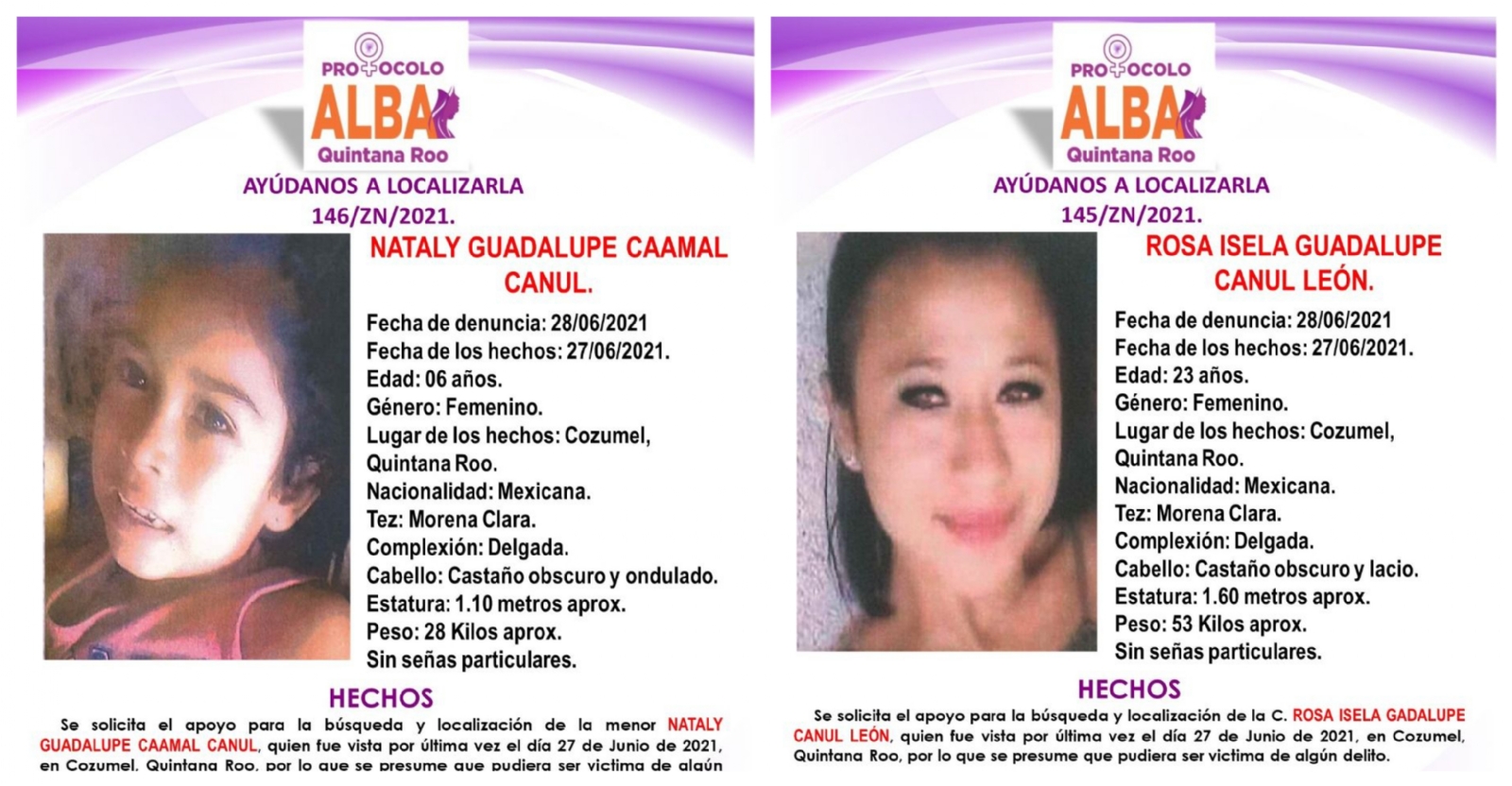 Activan Protocolo Alba por desaparición de madre e hija en Cozumel, Quintana Roo