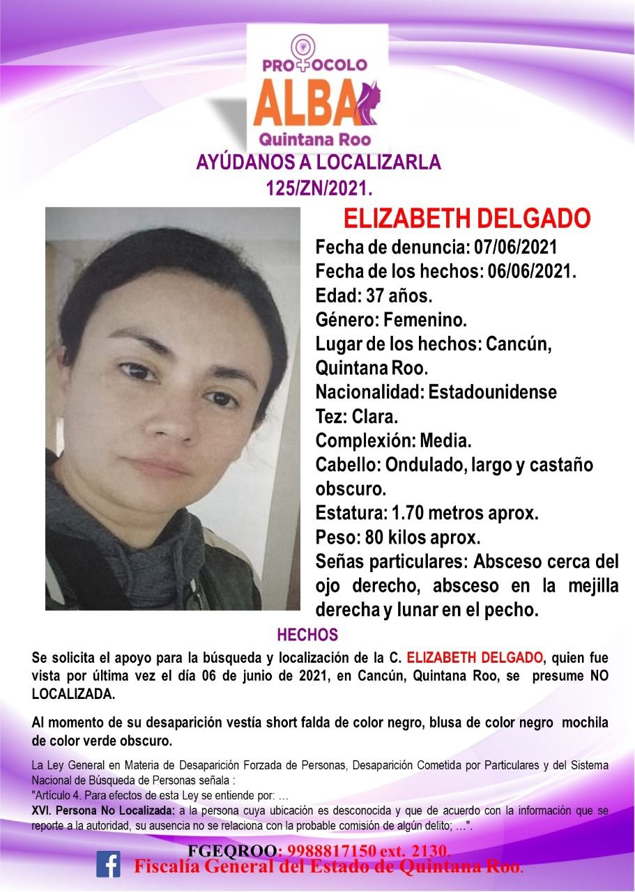 FGE activa Protocolo ALBA por mujer desaparecida en Cancún, Quintana Roo