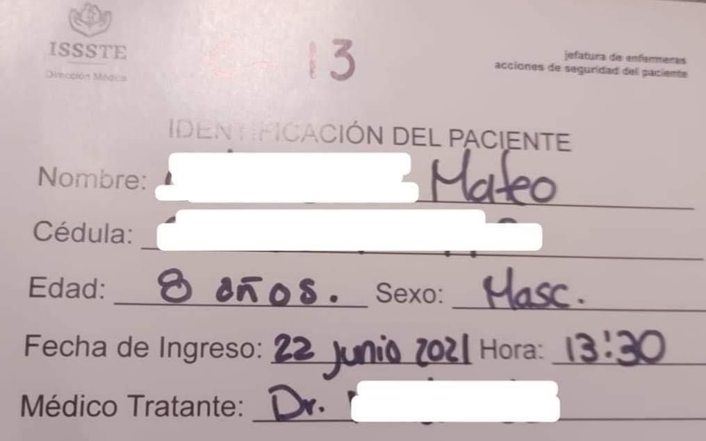 Mateo agradece a médicos con dibujo tras ser intubado por COVID-19 en Campeche