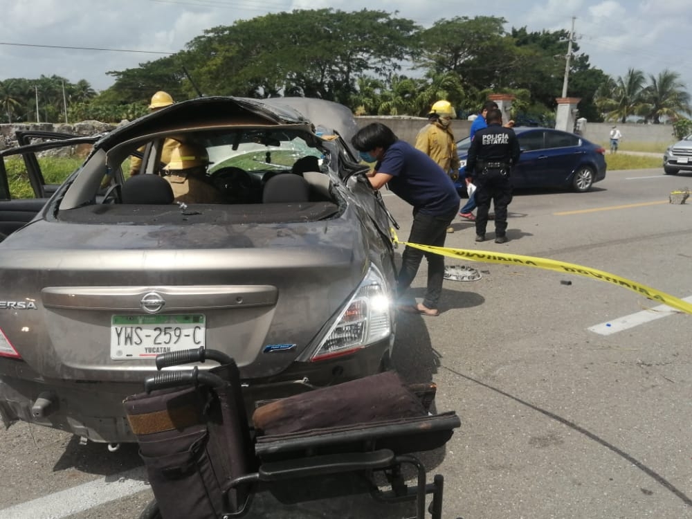 Accidente en la carretera Tizimín-Mérida deja una mujer muerta y tres heridos
