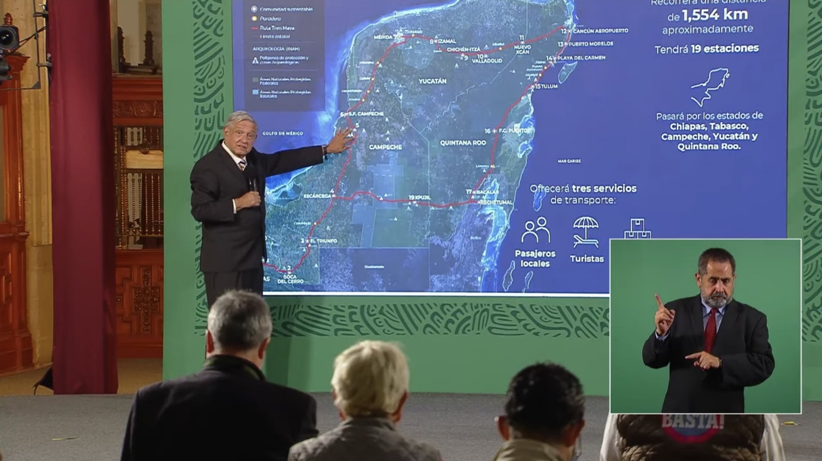 El presidente Andrés Manuel López Obrador explicó la ruta y objetivos del Tren Maya
