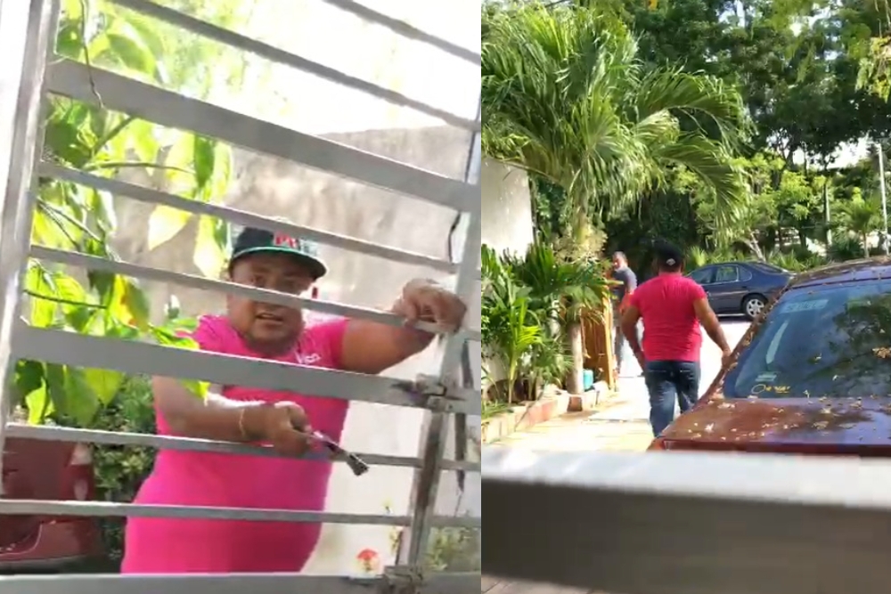 Este es el hombre que intentó abrir la reja de una casa en Puerto Morelos; fue grabado por la propietaria de la vivienda