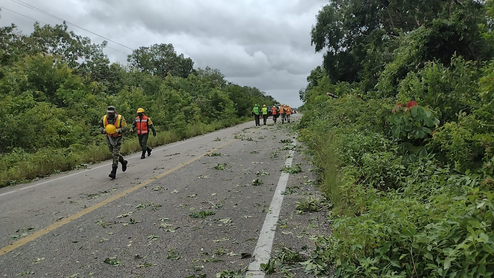 Desbloquean carretera federal rumbo a Felipe Carrillo Puerto tras paso del Huracán Grace