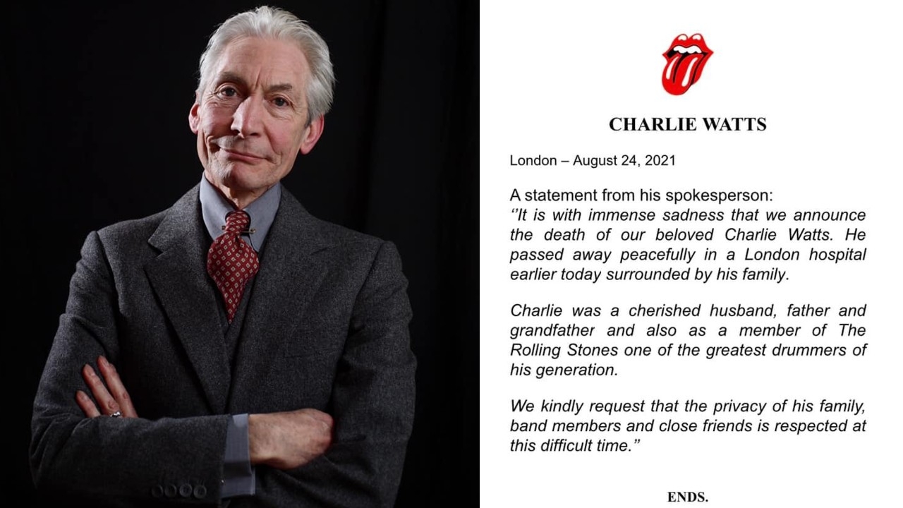 'The Rolling Stones' se despide de Charlie Watts: Uno de los más grandes bateristas