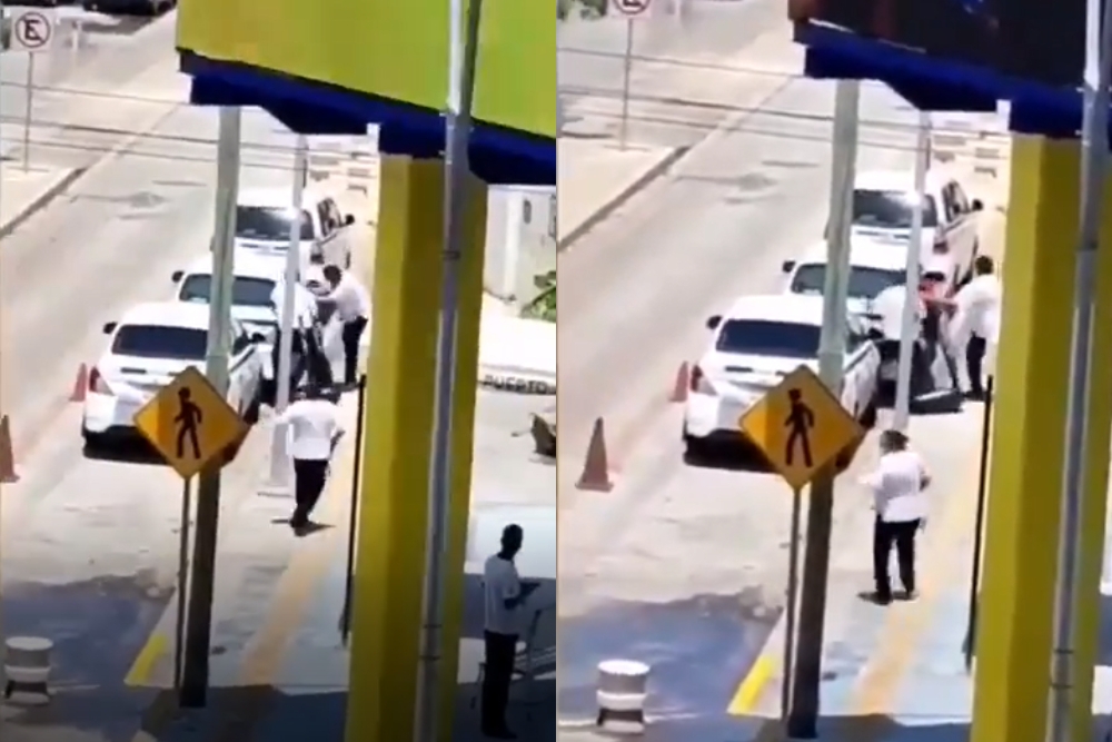 Taxistas golpean a joven afuera del muelle de Puerto Juárez, Cancún: VIDEO