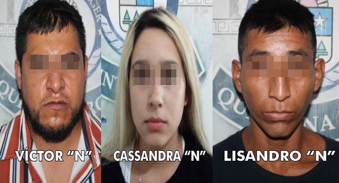 Detienen a tres personas por posesión de drogas y armas en Cancún