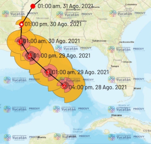Huracán Ida avanza al norte de Río Lagartos, Yucatán; podría aumentar a categoría 3