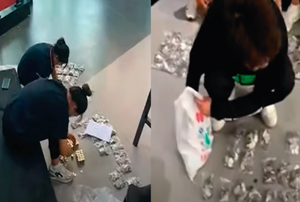 Las monedas fueron contadas en el piso por 20 empleados