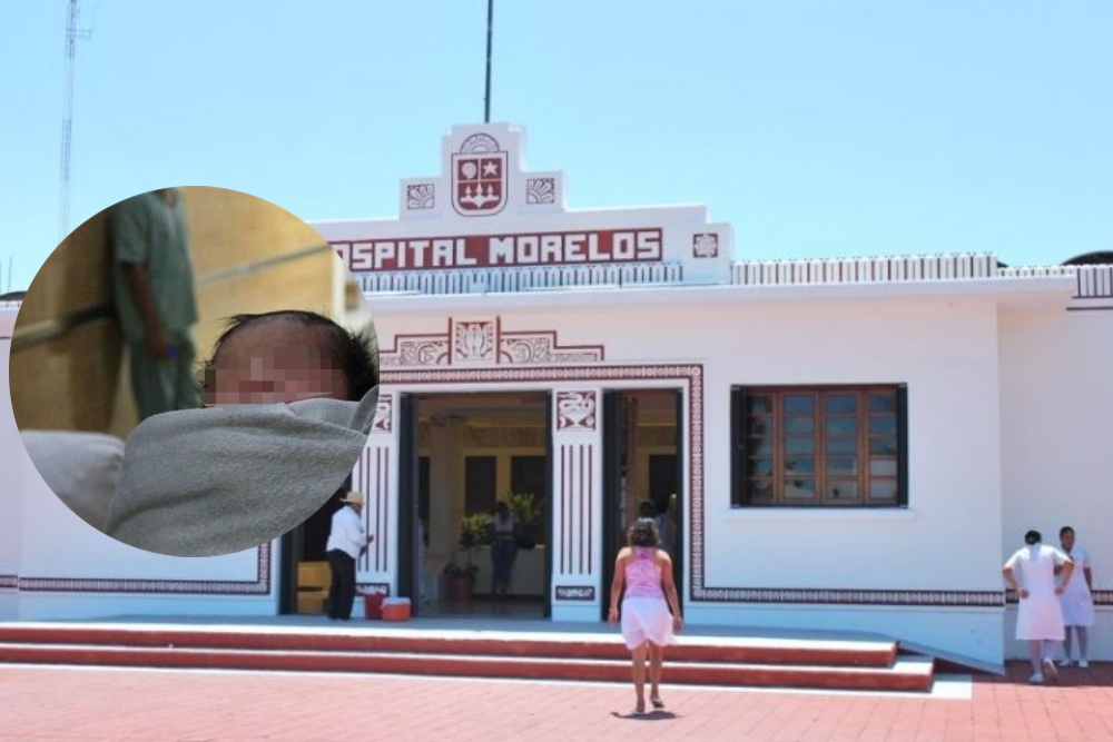 De acuerdo con los padres, el bebé sufrió una caída de un cunero en el Hospital Morelos de Chetumal minutos después de haber nacido