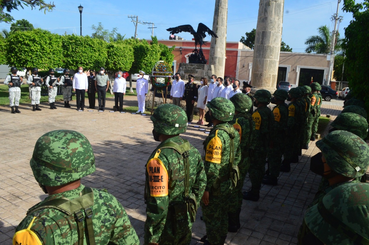 Autoridades de Campeche recuerdan defensa de los Niños Héroes de Chapultepec