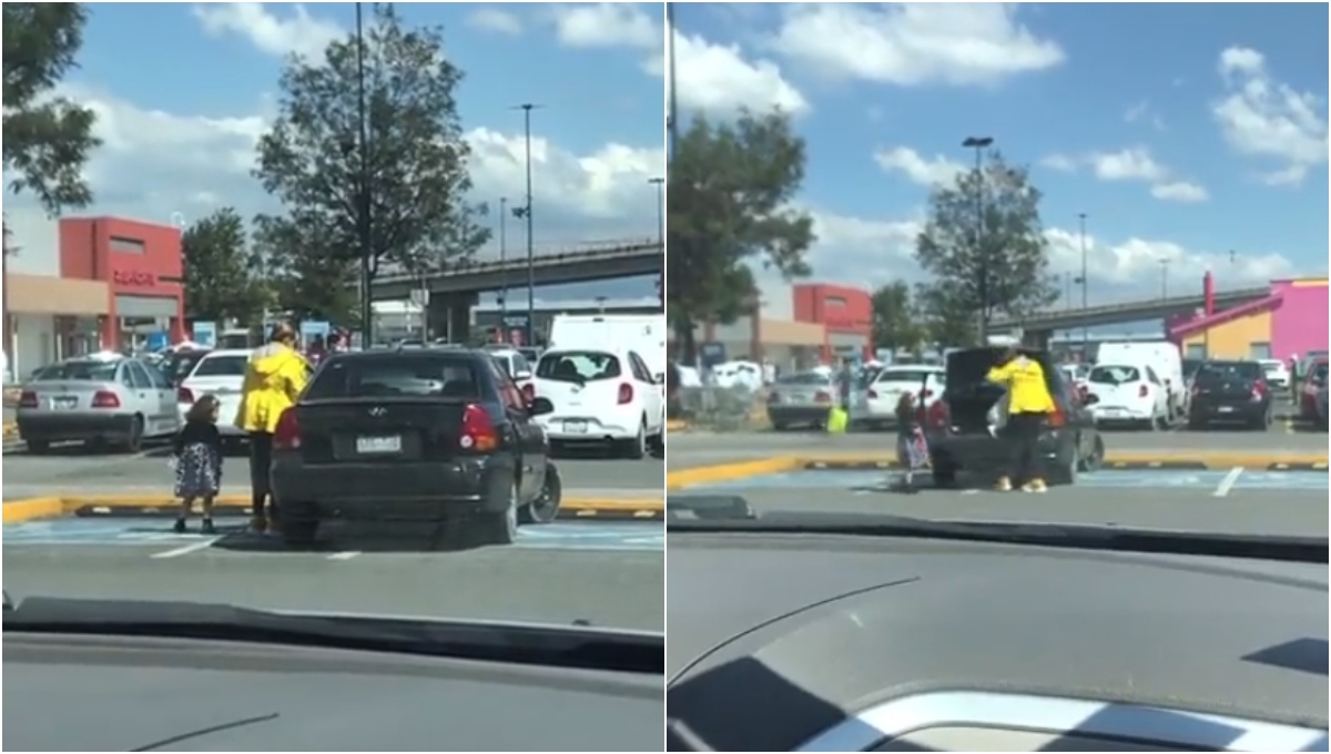 En redes sociales circula un video donde una mujer mete en la cajuela de su auto a un perro