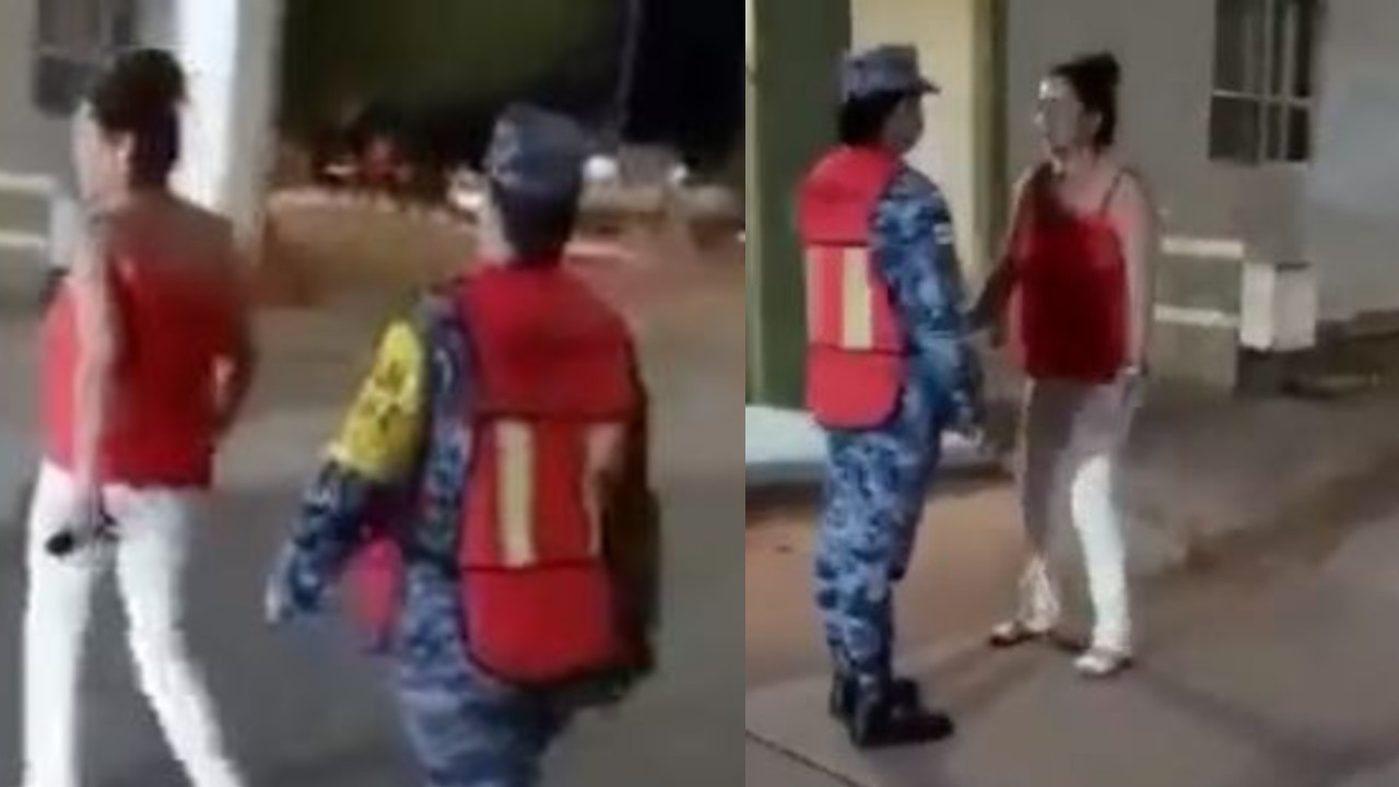 Mujer le da una cachetada a militar en retén de Querobabi, Sonora: VIDEO