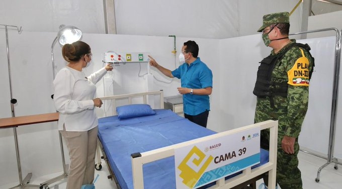 El hospital fue afectado por las lluvias provocadas por la zona de baja presión que cruza el sur de la Península de Yucatán