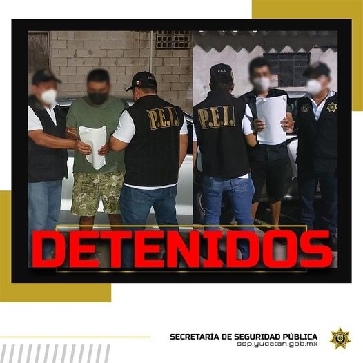 Los presuntos culpables tienen 23 y 31 años de edad y son de Progreso, Yucatán