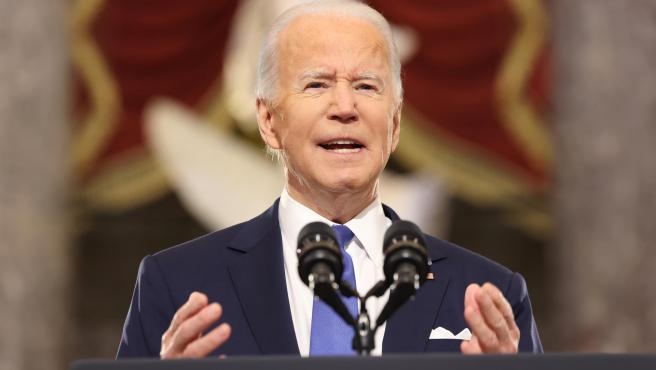 Joe Biden, presidente de Estados Unidos, anunció sanciones contra Rusia, un día después de que Moscú reconociera dos territorios separatistas ucranianos como Estados independientes