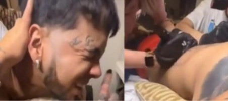 Anuel AA se borra tatuaje de Karol G, mientras su nueva novia lo graba: VIDEO