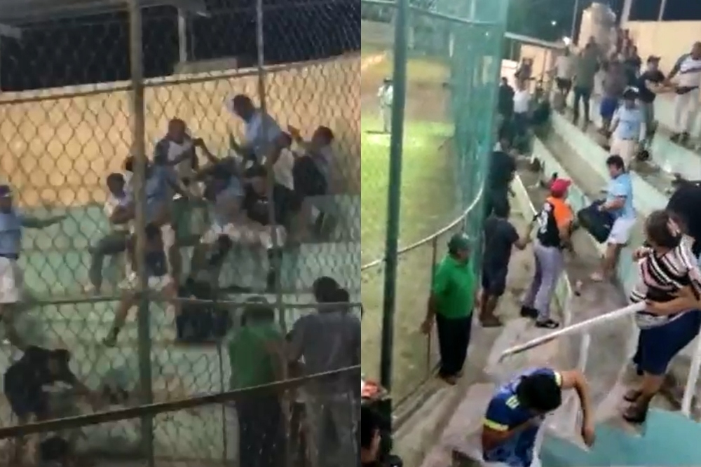 Partido de softbol en Chetumal termina en trifulca entre los aficionados : VIDEO