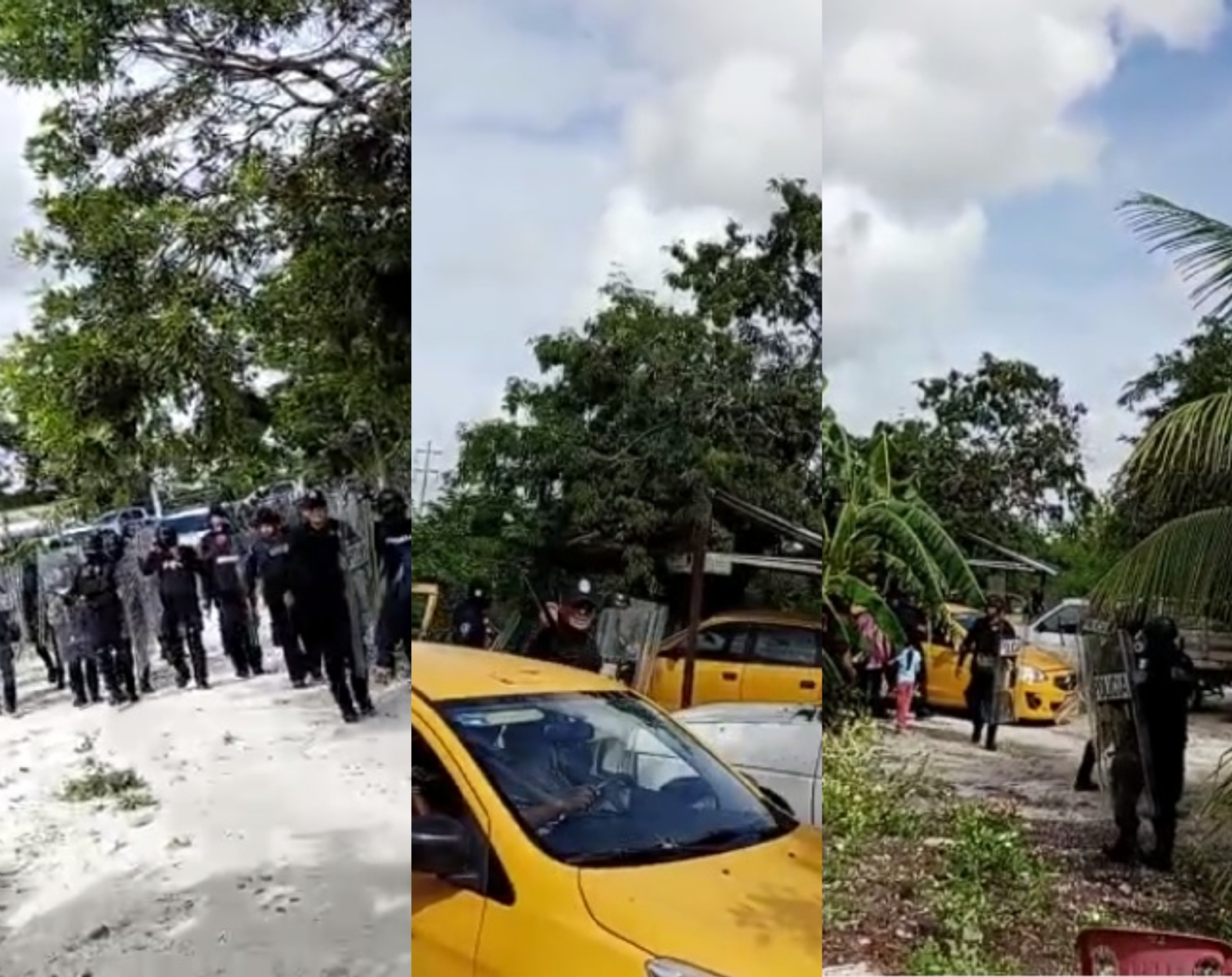 Antimotines desalojan a invasores de un predio en Mahahual, Quintana Roo