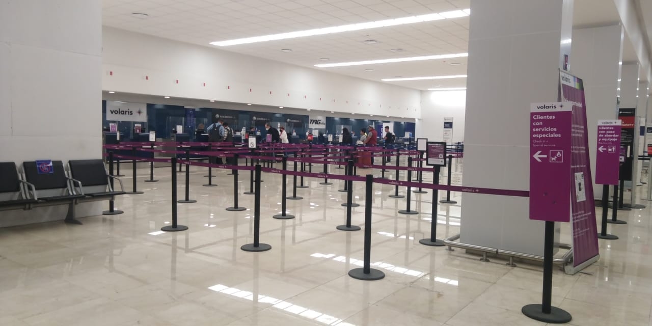 Aeropuerto de Mérida registra baja afluencia de pasajeros en el vuelo madrugador