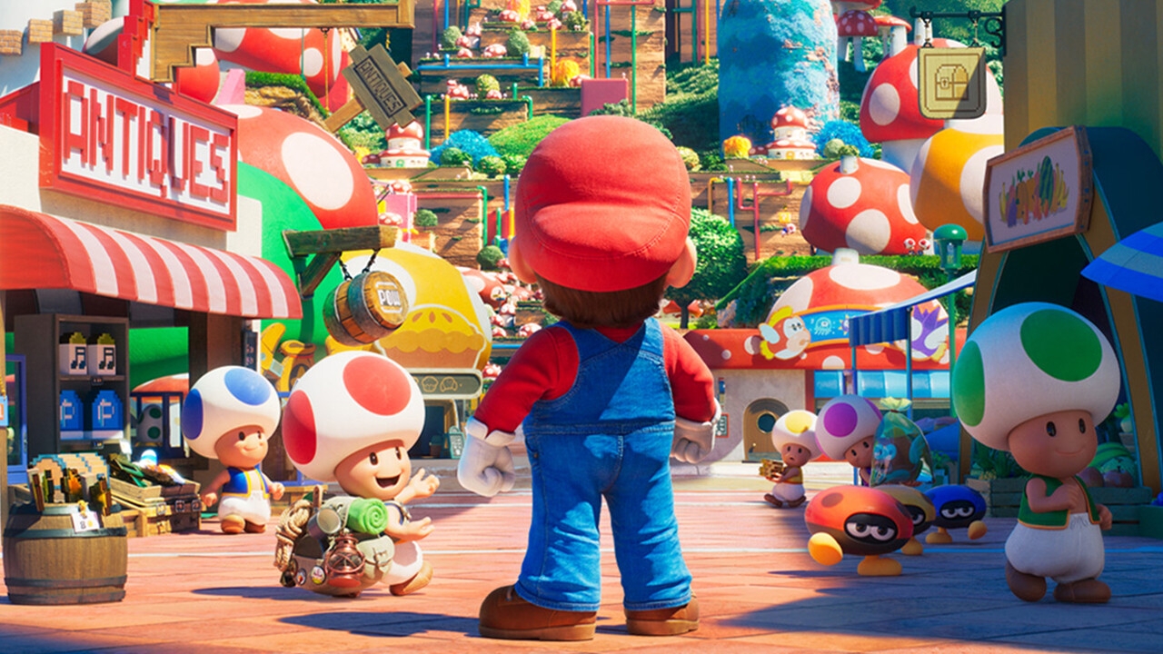 Mario Bros y uno de sus pósters. Foto: Nintendo