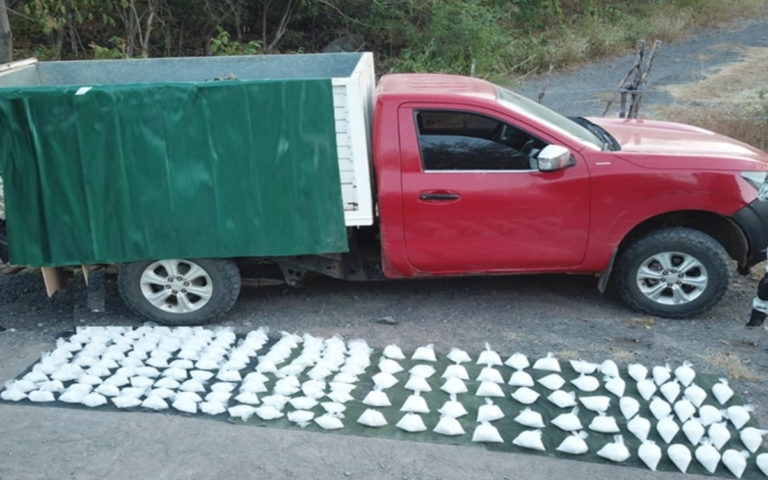 GN y Sedena aseguran fentanilo, metanfetamina, heroína y un vehículo en Sonora