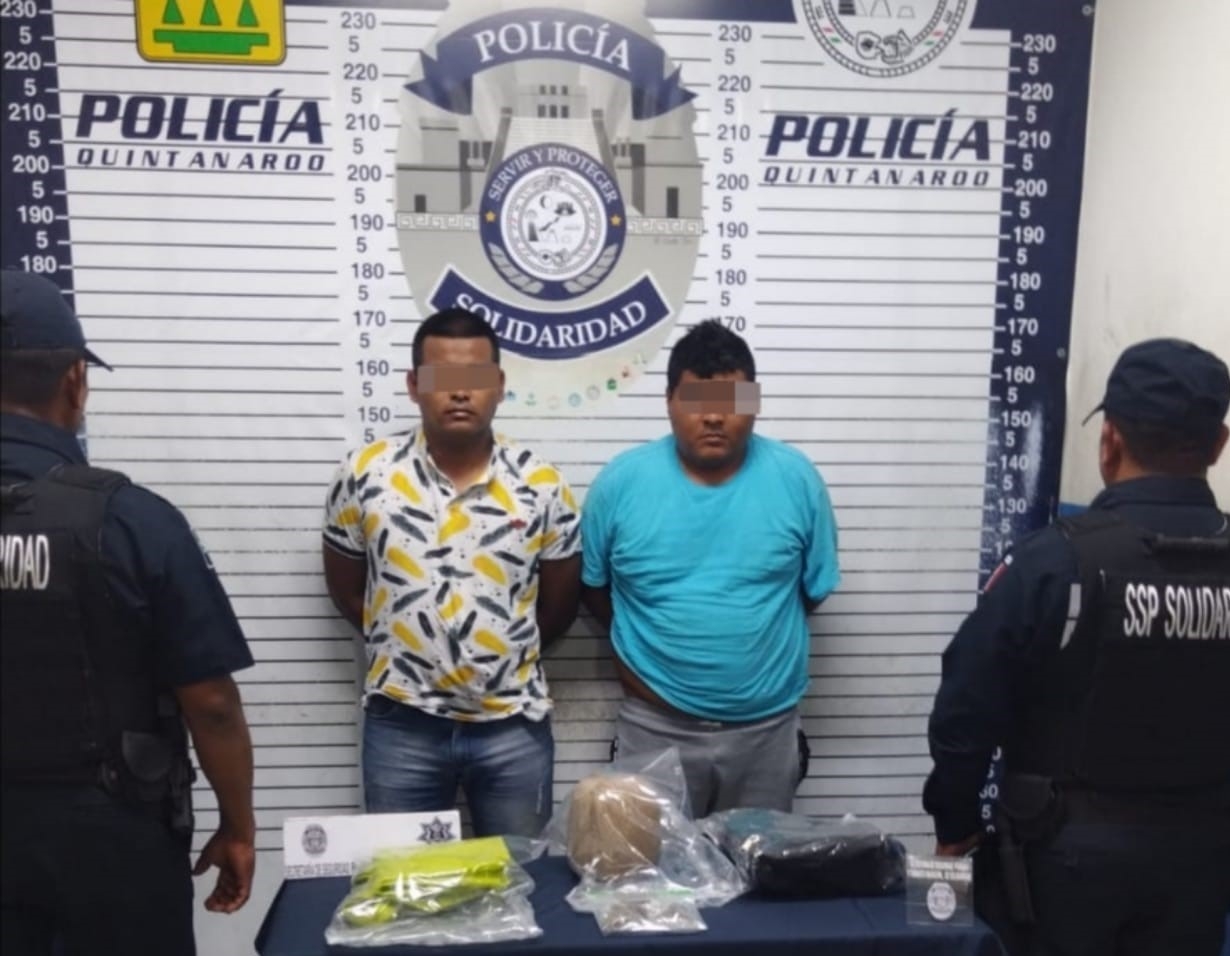 Detienen a dos hombres por posesión de droga en Playa del Carmen