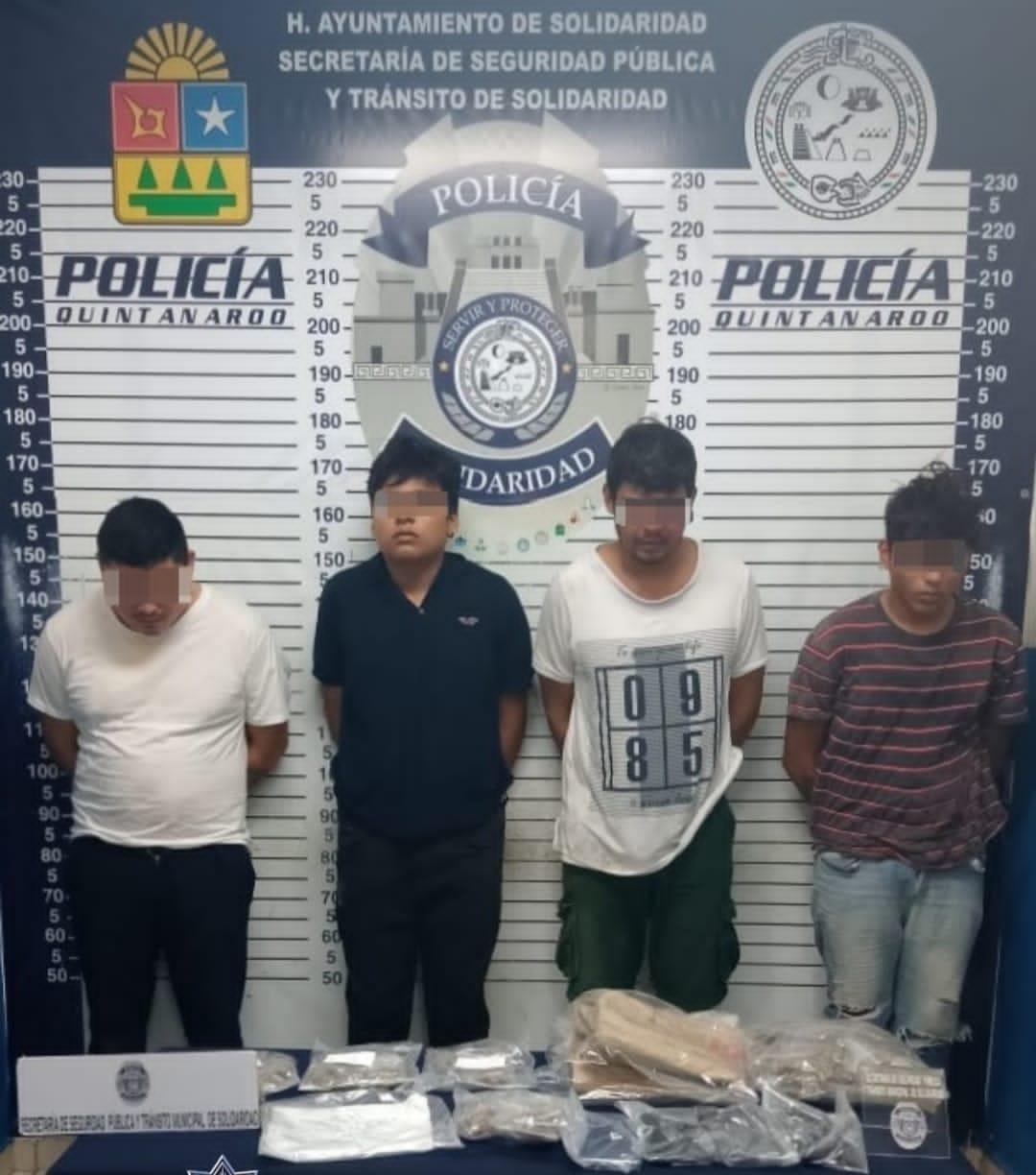 Detenidos identificados como Luis "N", Yordi "N", Ángel "N" y Rafael "N"