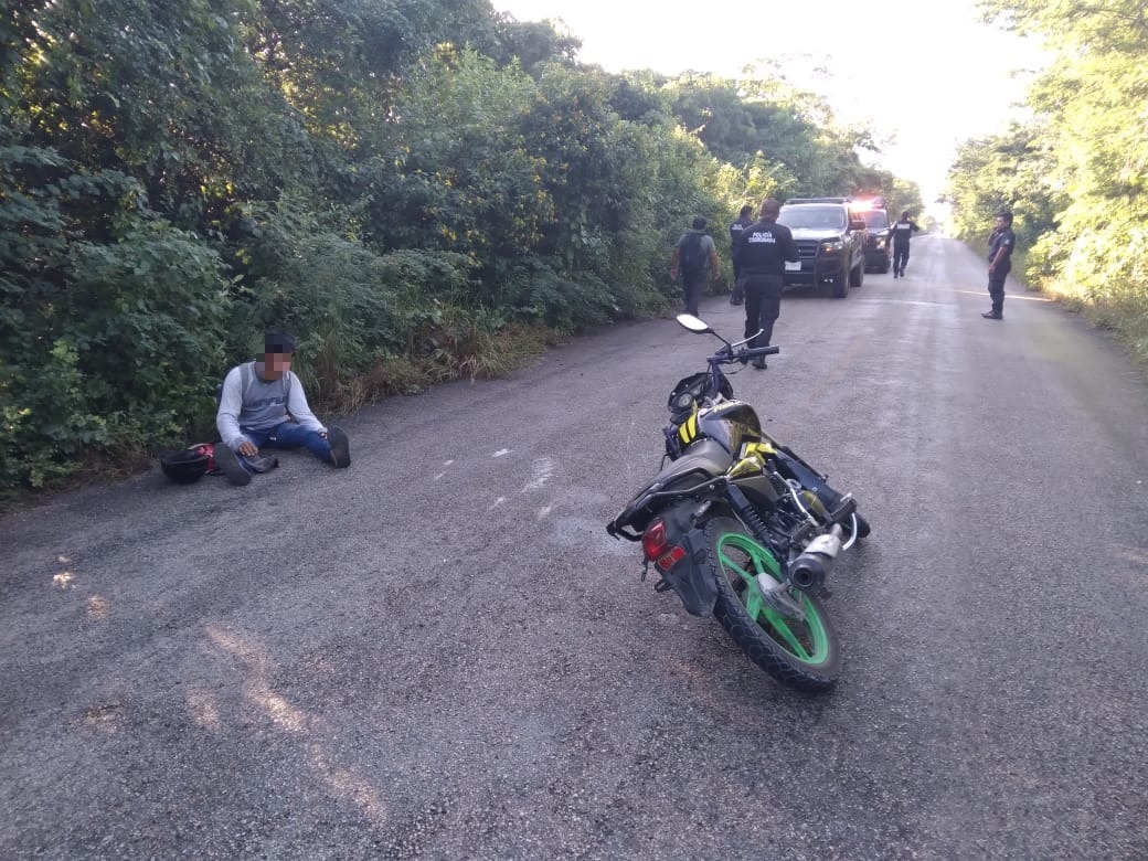 El motociclista fue trasladado al hospital de Tizimín