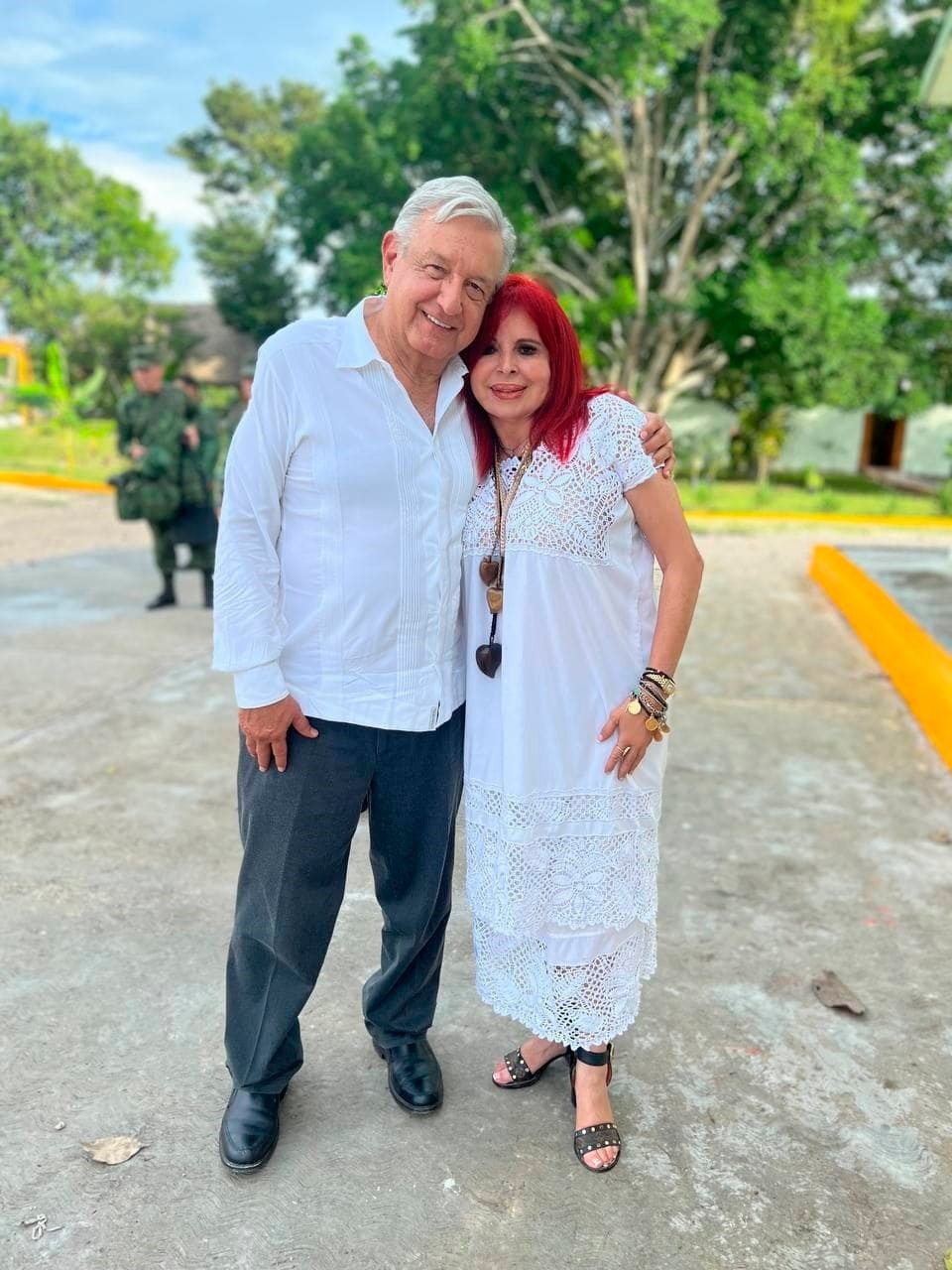El presidente Andrés Manuel López Obrador estuvo acompañado de la gobernadora de Campeche, Layda Sansores