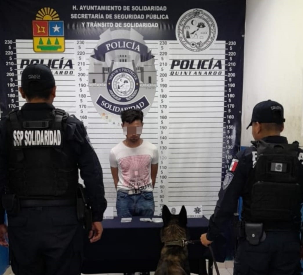 Detienen a narcomenudista con varios tipos de drogas en Playa del Carmen