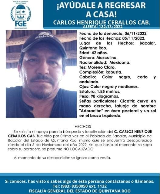 Identifican al cadáver hallado en la comunidad Reforma en Chetumal