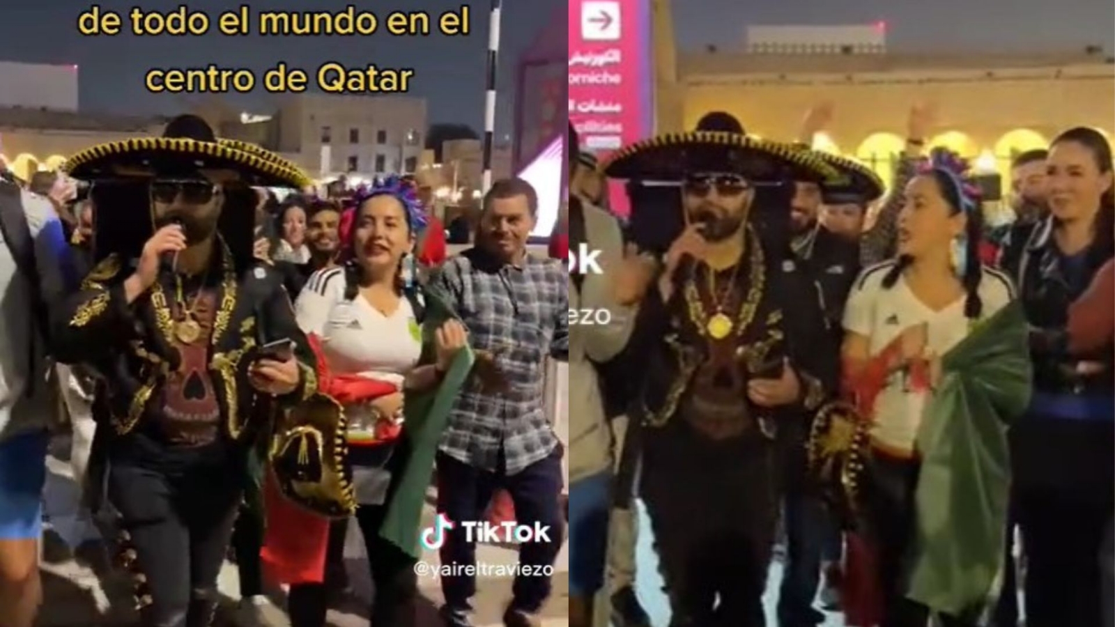 Mexicanos cantan la Guadalupana en Qatar, hacen procesión: VIDEO