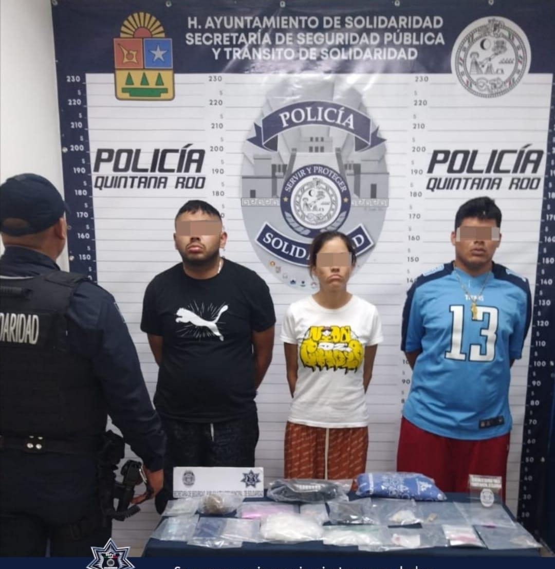 Detienen a tres presuntos narcomenudistas en Playa del Carmen