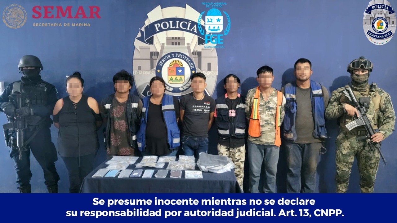 Detienen a grupo de presuntos narcomenudistas en Cancún