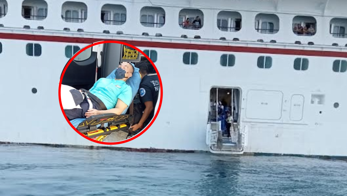 El paciente fue entregado a una ambulancia para ser trasladado a un hospital de Cancún