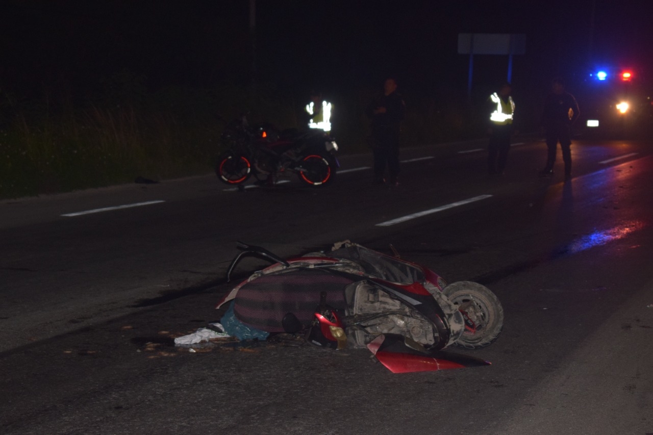 Choque entre motociclistas deja dos heridos en la vía Mérida-Progreso