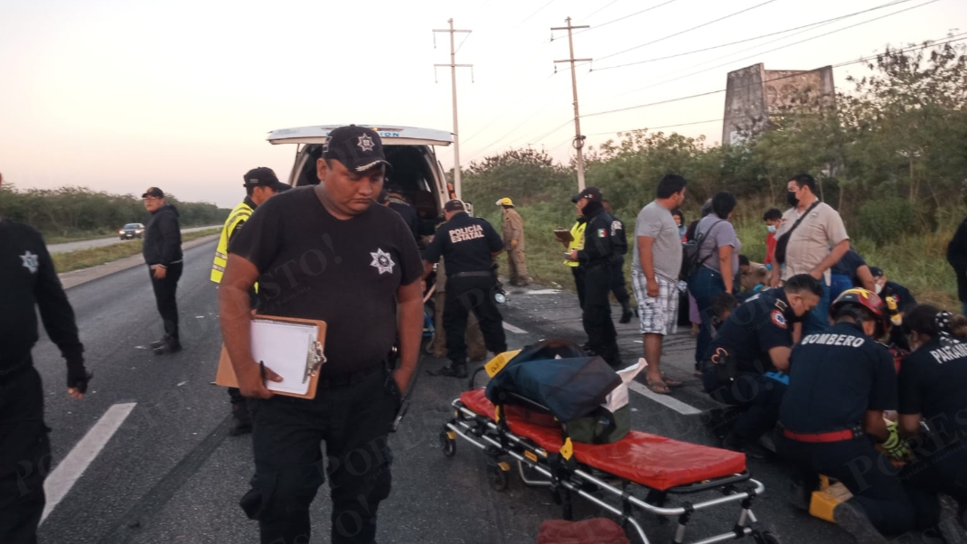 Chocan dos combis de pasajeros en la vía Motul-Mérida; hay 20 lesionados