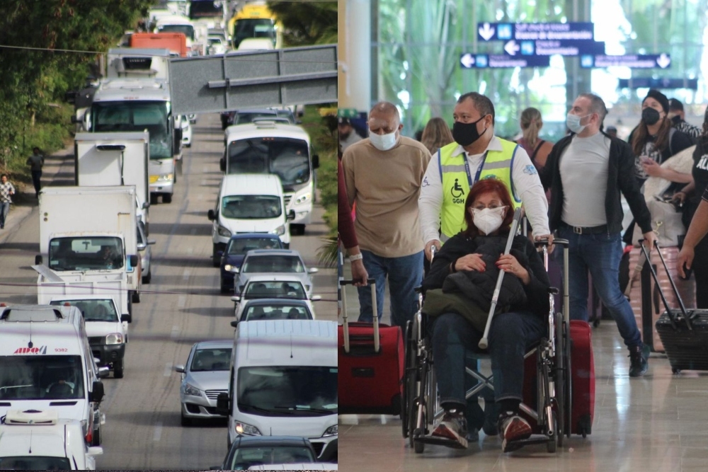 Por tráfico, viajeros llegan atrasados para sus vuelos en Cancún: VIDEO