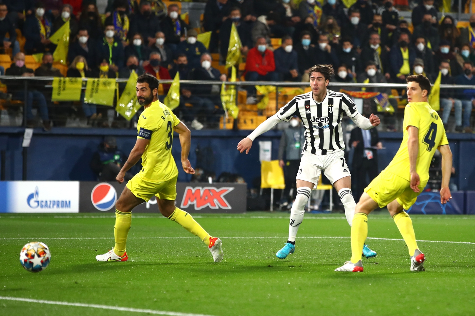 Juventus empata con Villarreal en duelo de Ida de Octavos de Champions League