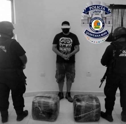 Detienen a un hombre con 15 kilos de marihuana en Chetumal
