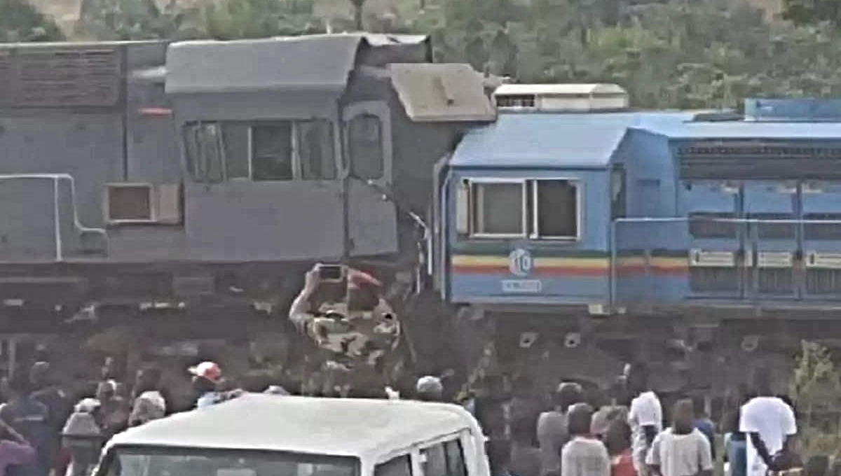 El ferrocarril descarriló en el pueblo de Buyofwe, a unos 200 kilómetros de Kolwezi. Foto: @UPanchayati